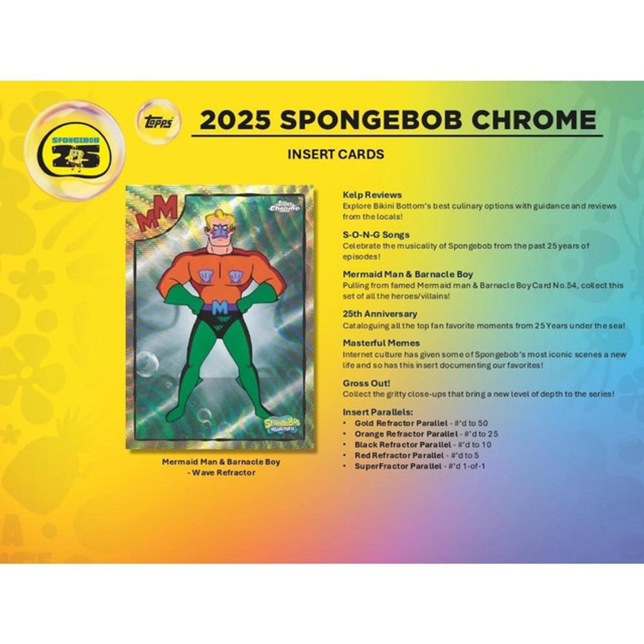 2025 Topps Chrome SpongeBob SquarePants Blaster Box – Nickelodeon Trading Cards