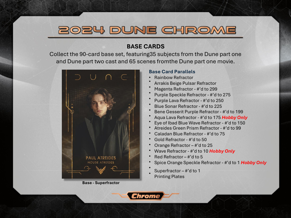2024 Topps Dune Chrome Hobby Box *** 10/10 RELEASE