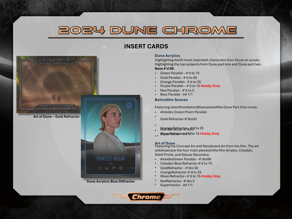 2024 Topps Dune Chrome Hobby Box *** 10/10 RELEASE