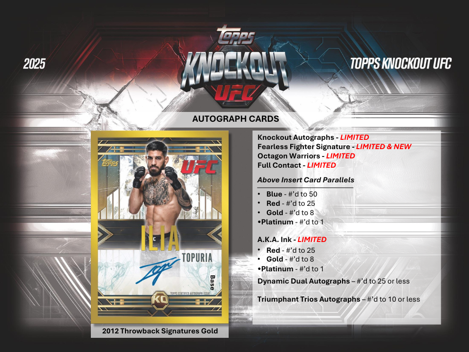 2025 Topps Knockout UFC Hobby Box PRESALE *** 10/10 RELEASE