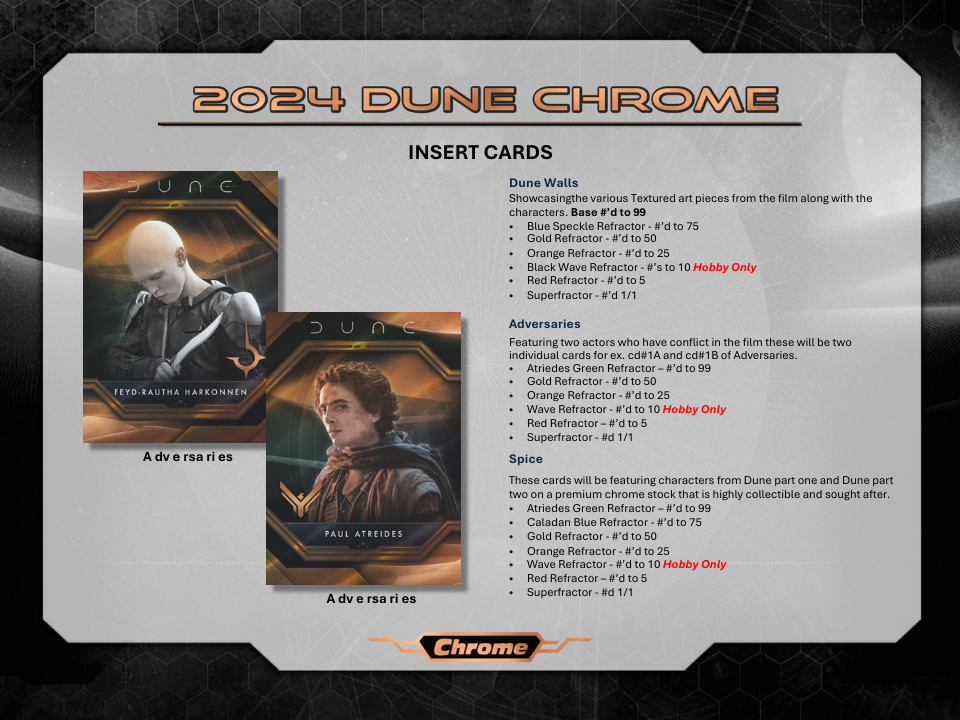 2024 Topps Dune Chrome Hobby Box *** 10/10 RELEASE