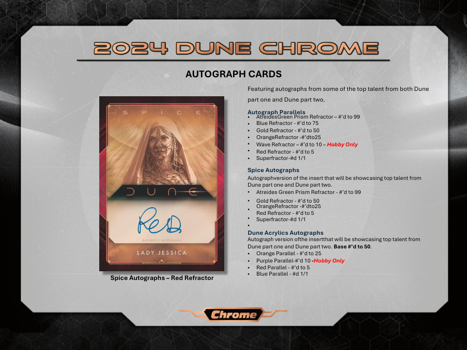 2024 Topps Dune Chrome Hobby Box *** 10/10 RELEASE