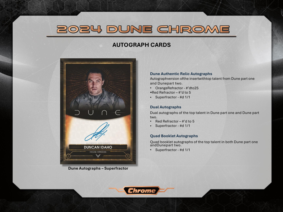 2024 Topps Dune Chrome Hobby Box *** 10/10 RELEASE