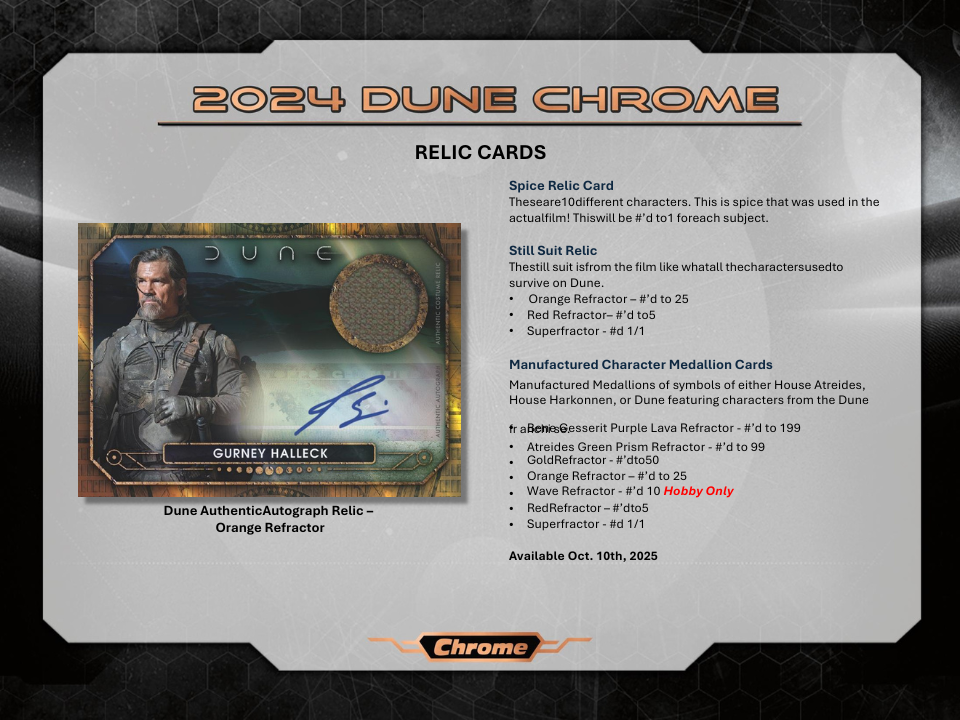 2024 Topps Dune Chrome Hobby Box *** 10/10 RELEASE