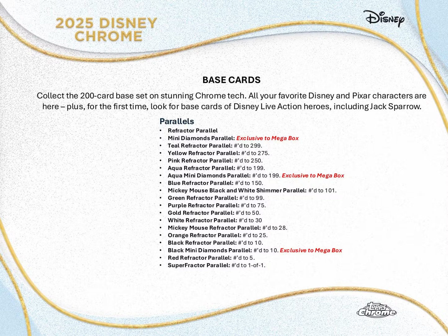 2025 Topps Chrome Disney Mega Box PRESALE 9/24/2025 RELEASE