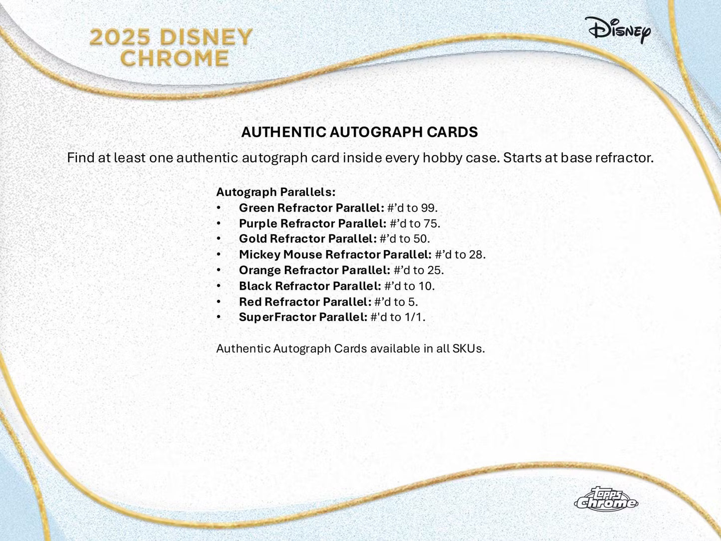 2025 Topps Chrome Disney Mega Box PRESALE 9/24/2025 RELEASE