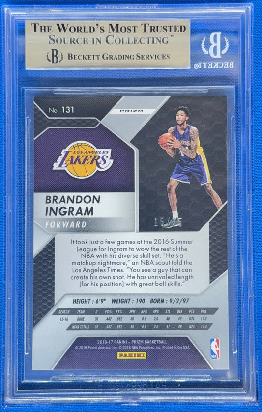 2016-17 Panini Prize Brandon Ingram Rookie Orange Wave 15/25 BGS 9.5