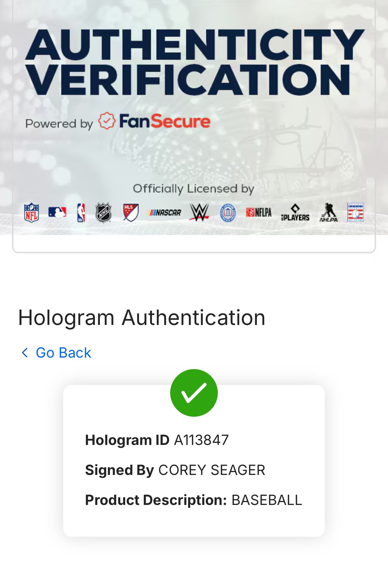 Corey Seager Autographed Baseball 2016 R.O.Y Fanatics Authentication