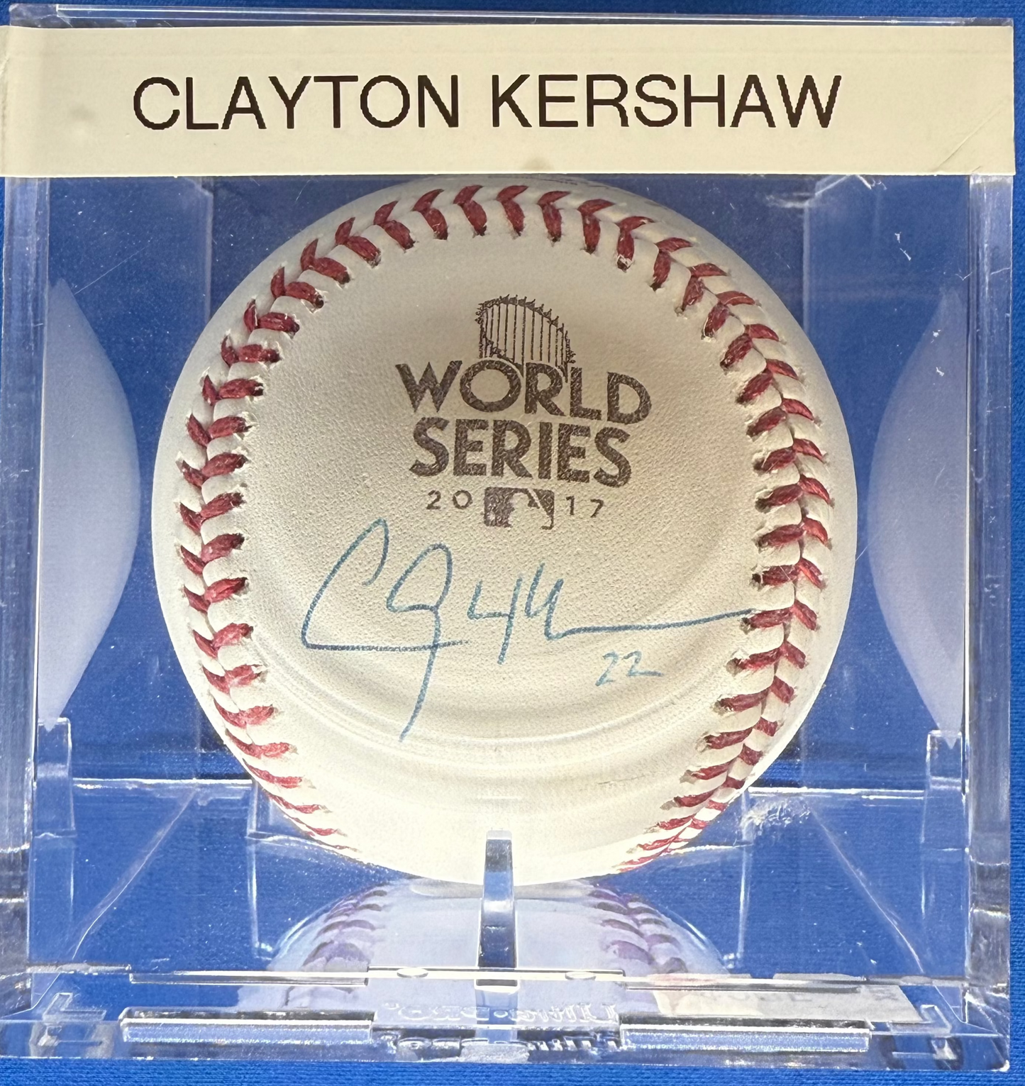 Clayton Kershaw Autographed 2017 World Series Baseball MLB Authenticated