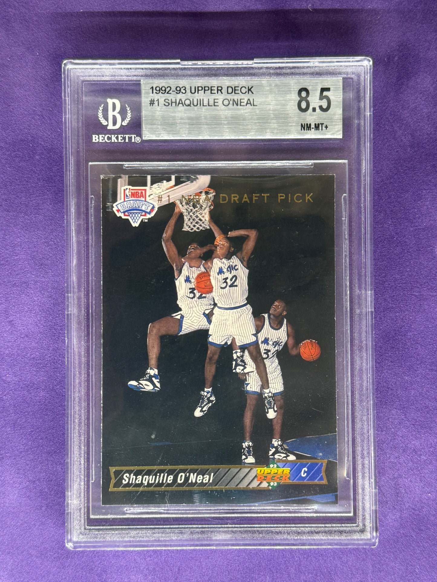 1992 Upper Deck Basketball Shaquille O'Neal ROOKIE #1BGS 8.5 NM-MT+