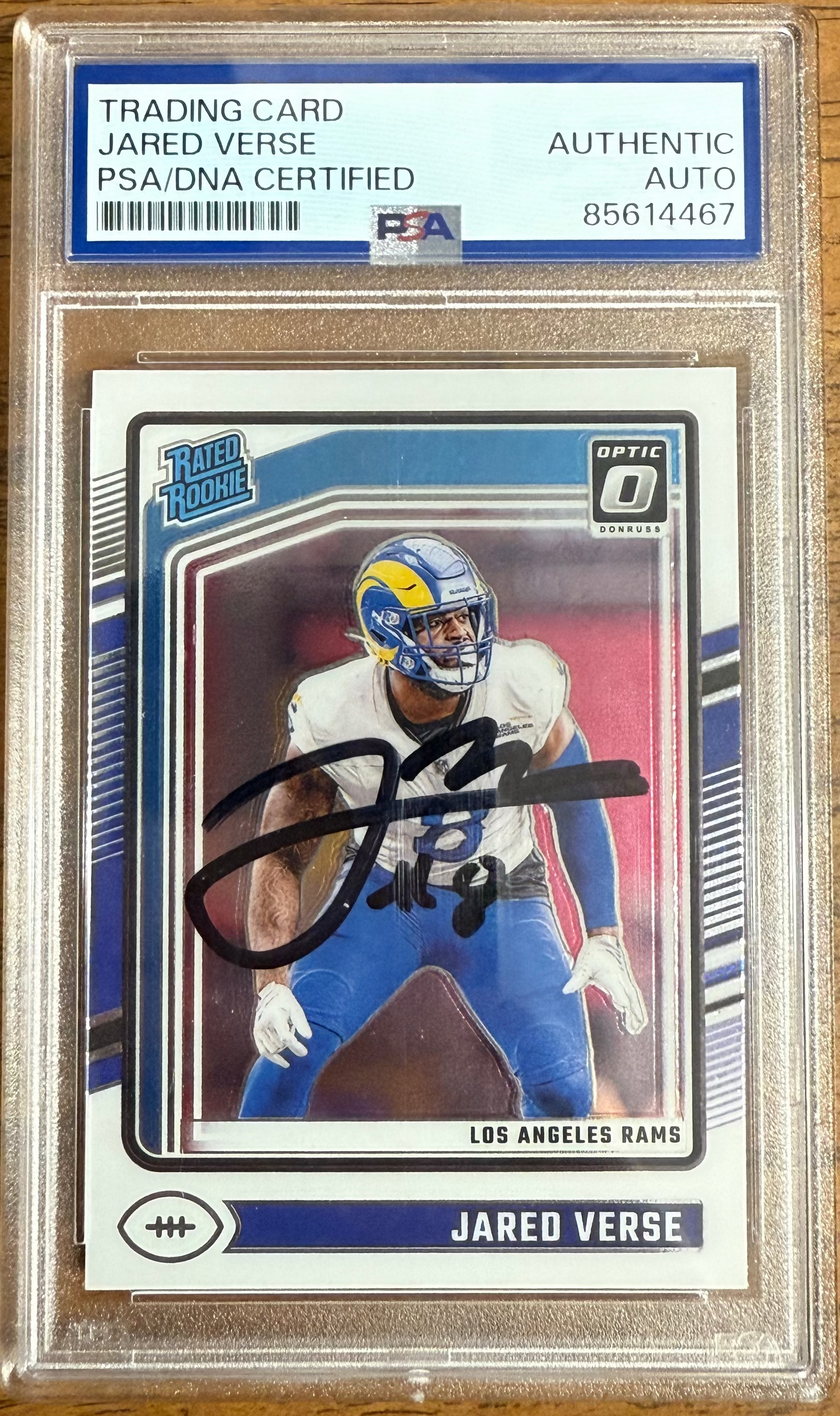 Jared Verse Autographed Rookie Trading Card PSA DNA