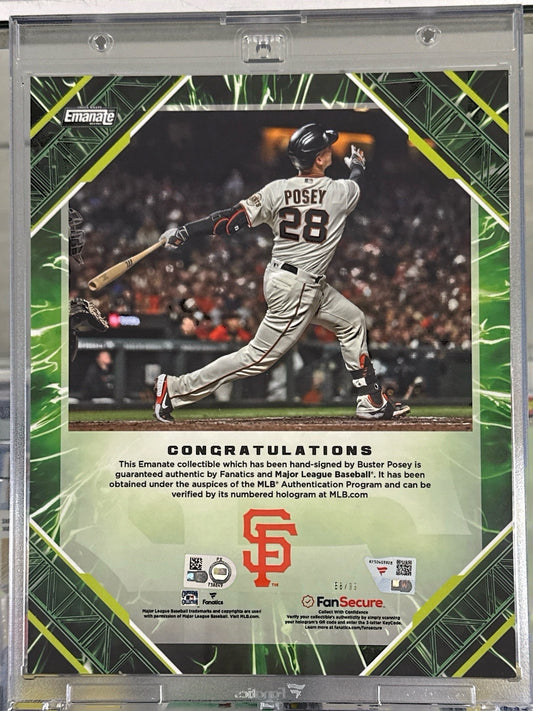 Buster Posey Fanatics Under Wraps Green Auto /99 8x10 San Francisco Giants