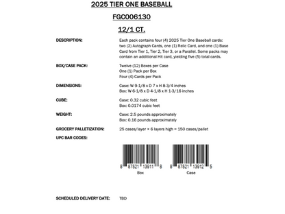 2025 Topps Tier One Baseball Hobby Box