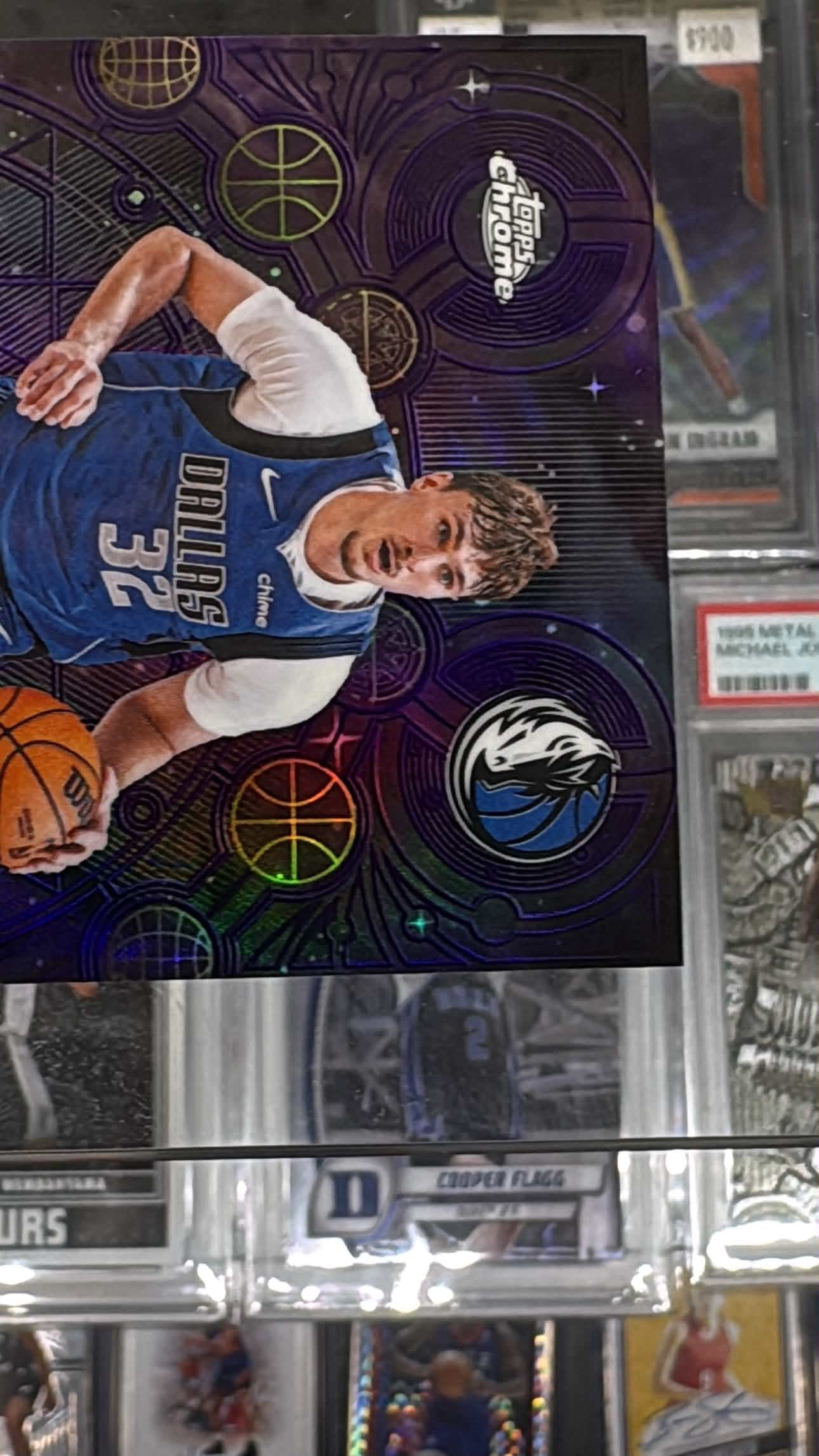 2025 Topps Chrome Update Cooper Flagg Chromographs Auto Purple /75 Rookie Mavs