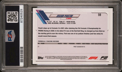 2021 Topps Chrome Sapphire Formula 1 Oscar Piastri Future Stars Rookie PSA 10