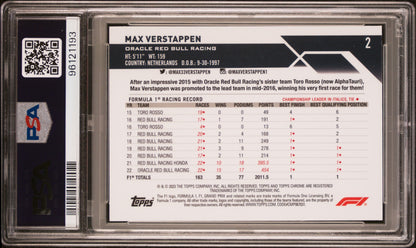 2023 Topps Chrome Formula 1 Max Verstappen Mini Diamond Refractor /299 PSA 10