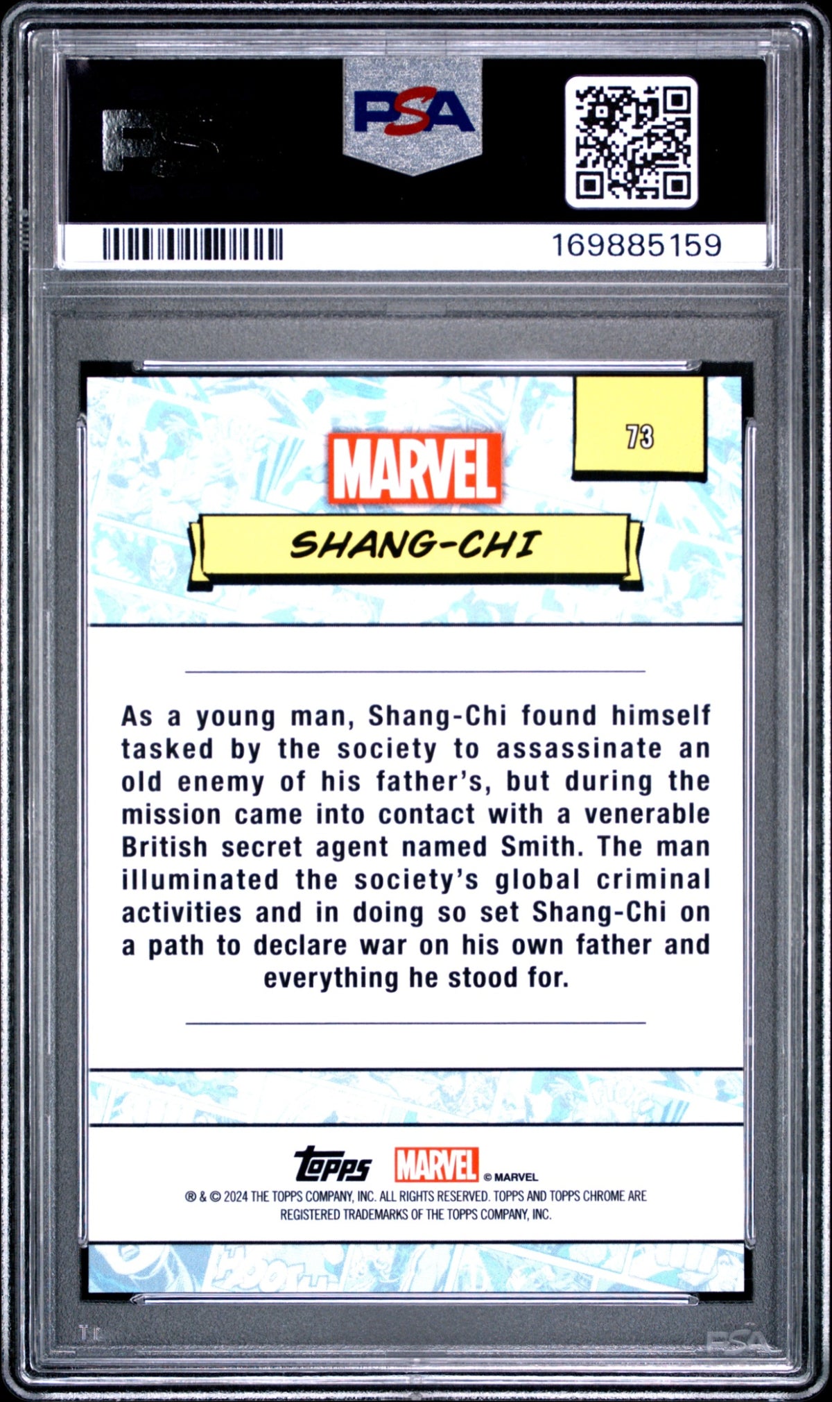 2024 Topps Chrome Marvel Shang-Chi Green Gamma Ray Wave Refractor /99 PSA 10