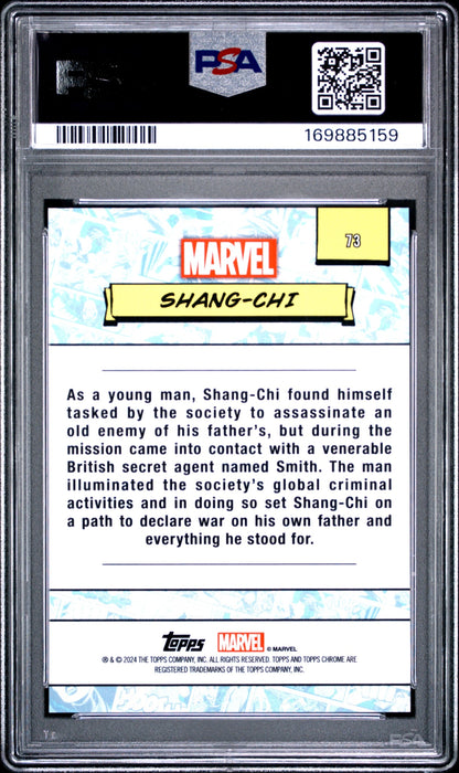 2024 Topps Chrome Marvel Shang-Chi Green Gamma Ray Wave Refractor /99 PSA 10