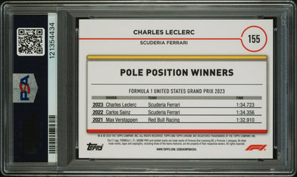 2024 Topps Chrome Sapphire Formula 1 Charles Leclerc Gold Refractor 19/50 PSA 9