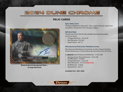 2024 Topps Dune Chrome Hobby Box *** 10/10 RELEASE