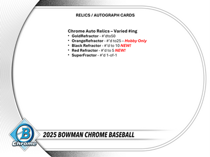 2025 Bowman Chrome Baseball Hobby Box