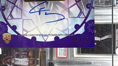 2025 Topps Chrome Update Cooper Flagg Chromographs Auto Purple /75 Rookie Mavs