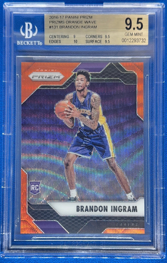 2016-17 Panini Prize Brandon Ingram Rookie Orange Wave 15/25 BGS 9.5