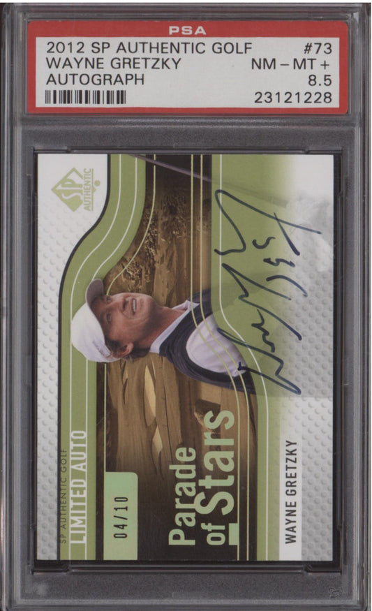 2012 SP Authentic Golf Parade of Stars Wayne Gretzky Autograph 4/10 PSA 8.5