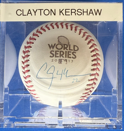 Clayton Kershaw Autographed 2017 World Series Baseball MLB Authenticated