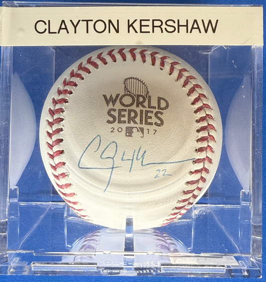 Clayton Kershaw Autographed 2017 World Series Baseball MLB Authenticated