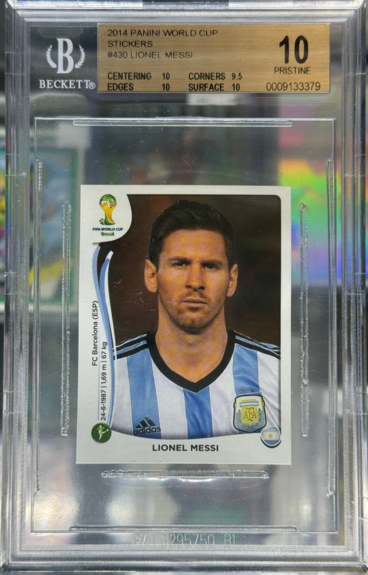 2014 Panini World Cup Stickers Lionel Messi BGS 10 PRISTINE