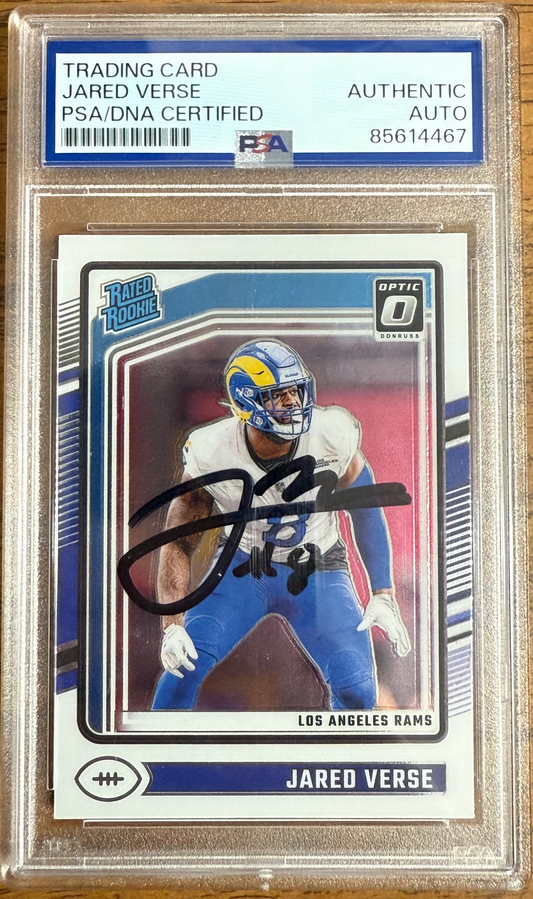 Jared Verse Autographed Rookie Trading Card PSA DNA