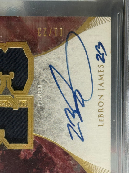 2007-08 Exquisite Collection Number Pieces LeBron James PATCH AUTO 01/23 W/ " 23 " Inscription BGS 7 10 Auto