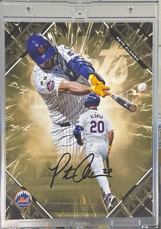 Pete Alonso Fanatics Under Wraps Gold Auto /50 8x10 New York Mets