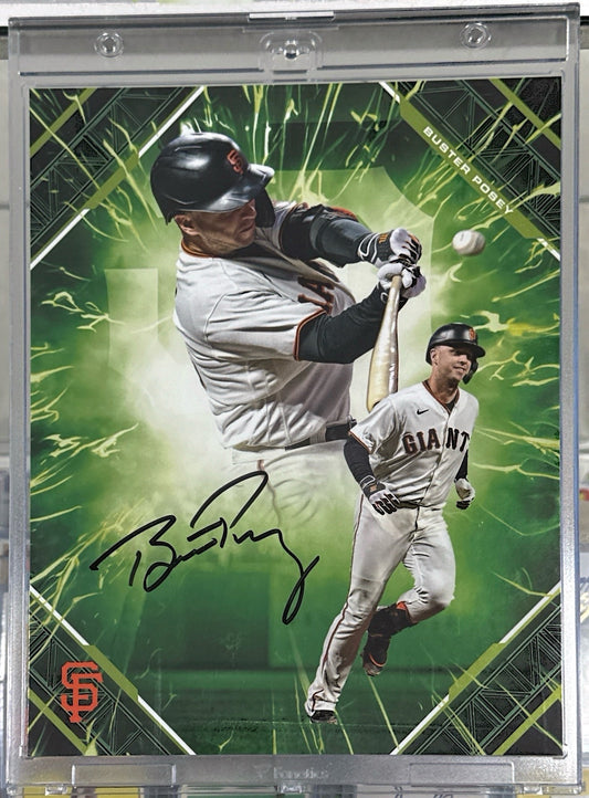 Buster Posey Fanatics Under Wraps Green Auto /99 8x10 San Francisco Giants