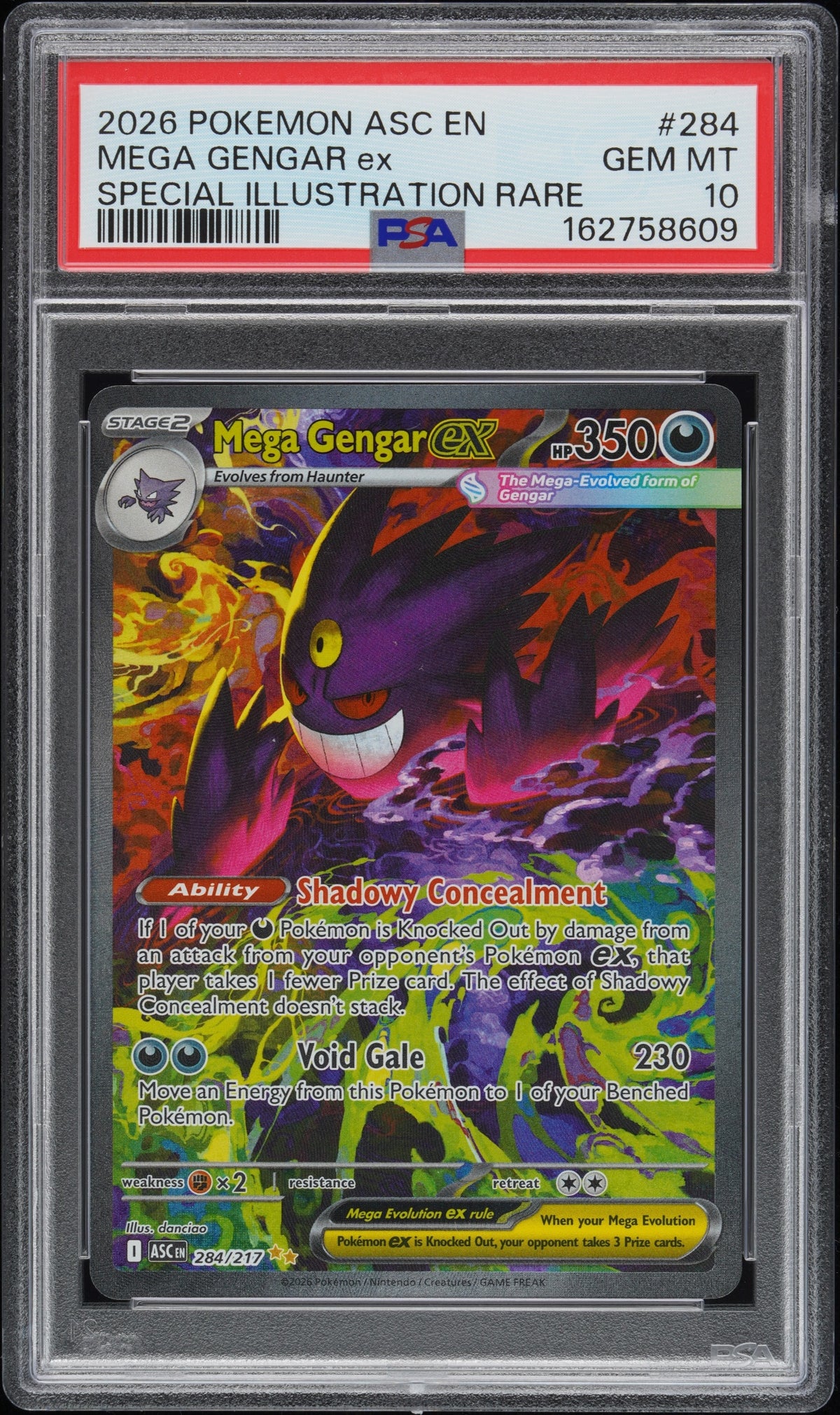 2026 Pokemon ASC EN Special Illustration Rare #284 Mega Gengar ex PSA 10 GEM MT