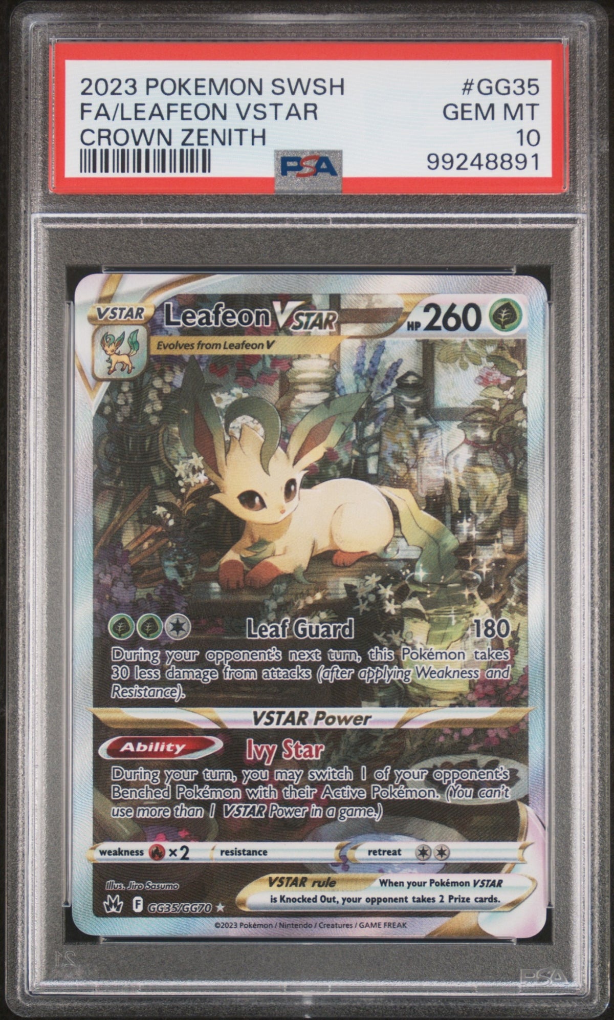 2023 Pokemon SWSH Crown Zenith #GG35 FA Leafeon VSTAR PSA 10 GEM MINT