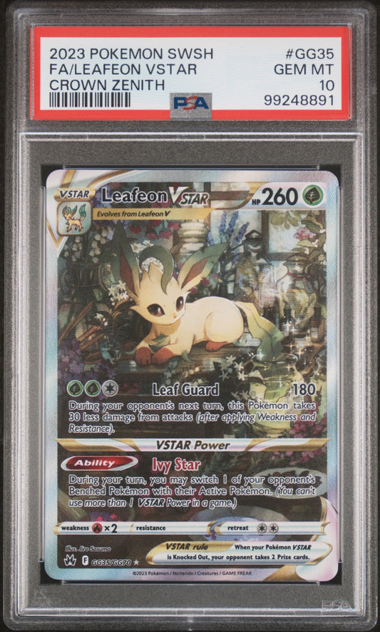 2023 Pokemon SWSH Crown Zenith #GG35 FA Leafeon VSTAR PSA 10 GEM MINT