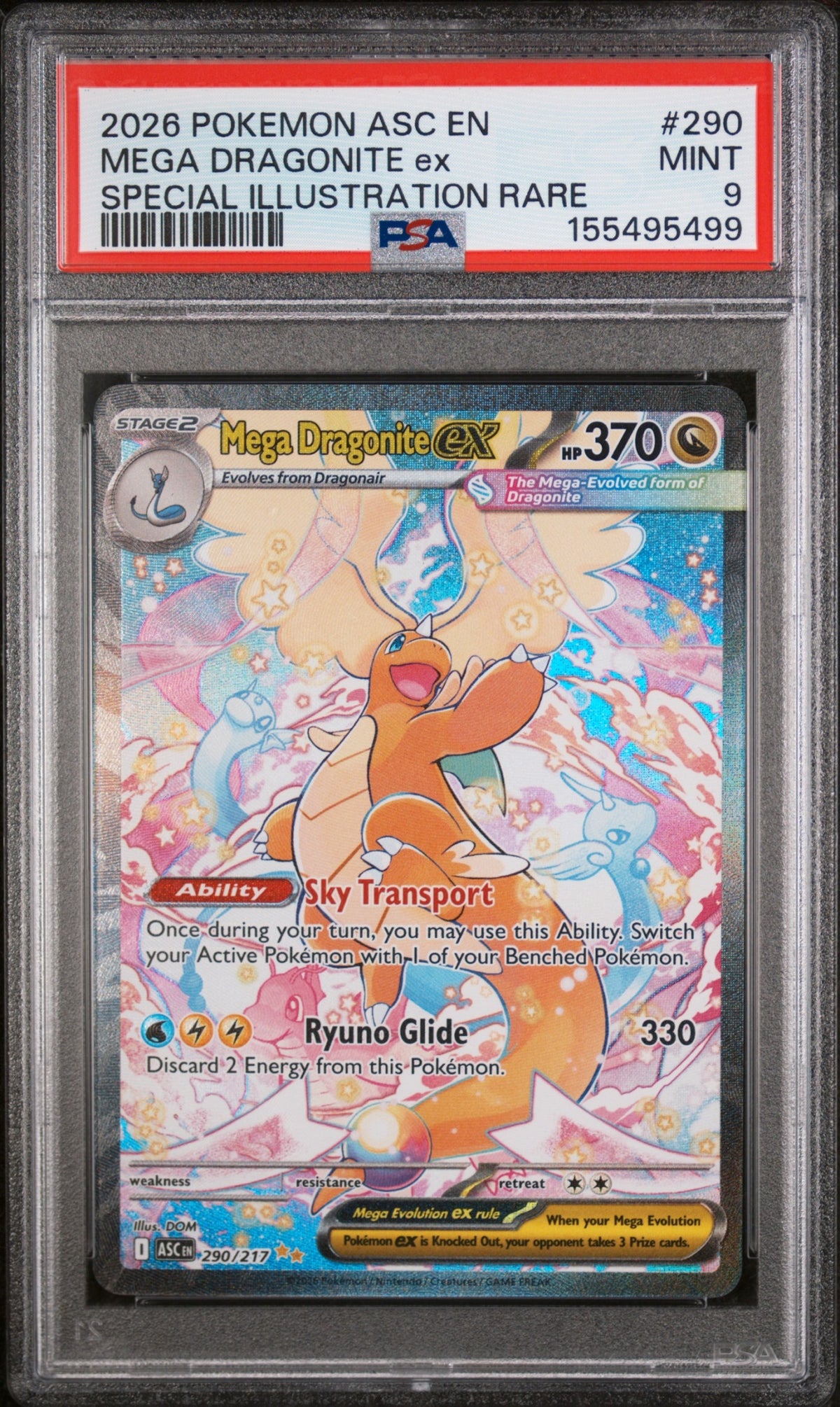 2026 Pokemon Mega Evolution Ascended Heroes SIR Mega Dragonite EX PSA 9 MINT