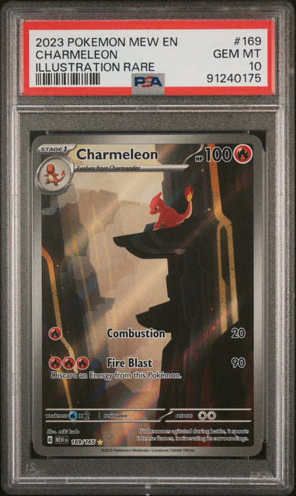 2023 POKEMON MEW EN-151 ILLUSTRATION RARE #169 CHARMELEON PSA 10